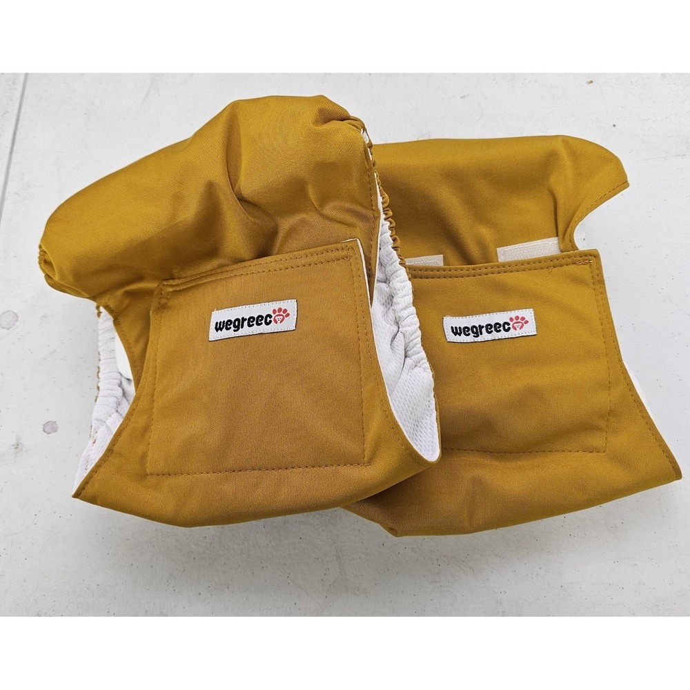 2 pack - Wegreeco dog diaper covers, size M, gold